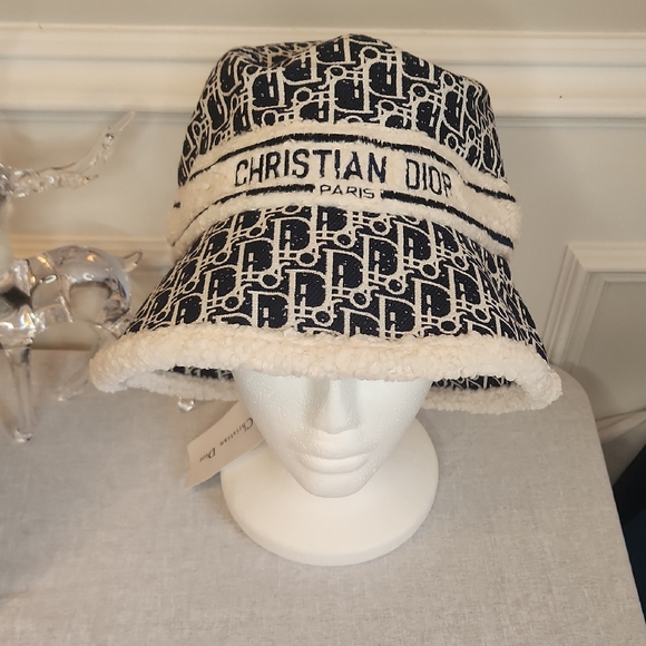 Dior Blue and White Monogram Oblique Bucket Hat